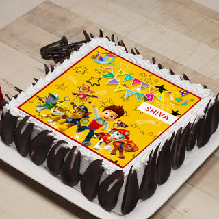Side view of Paw Patrol Poster Cake