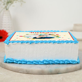 Side View of Happy Birthday Photo Cake