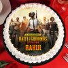 Top view of Personalised PUBG Cake