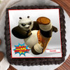 Top View of Panda Themed Photo Cake For Children