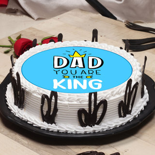 Side View of Poster Cake for Dad