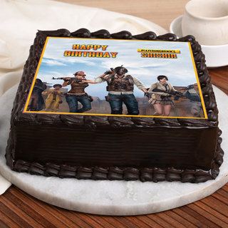 Side View of Poster Cake for Pubg Fan