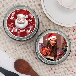 Red Velvet Photo Jar Cakes For Christmas