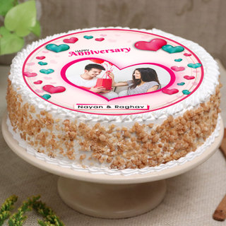 Top View of Soulmate Love photo cake for anniversary
