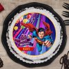 Top view of Superman Poster Cake
