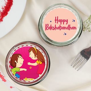 The Sweet Chocolate Jar Poster Cake With Single Rakhi