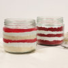Side View of Two Red Velvet Jar Cakes For Diwali