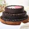 Side View of Two Tier Chocolate Photo Cake