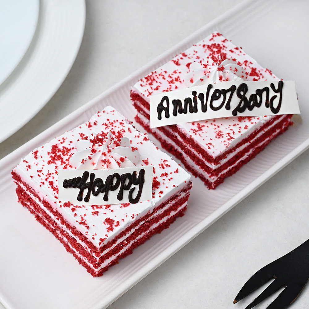 Red Velvet Anniversary Pastries