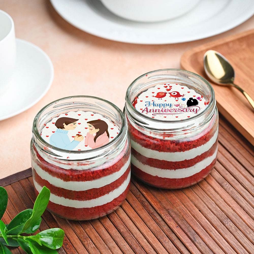 Anniversary Poster Red Velvet Jar Cake