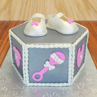 Baby girl fondant cake