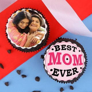 Top view of Best Mom Personalized Cupcake