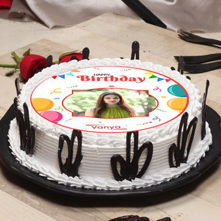 Side View of Birthday Photo Cake