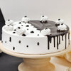 Side view of Black and white Blackforest Cake