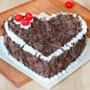 Heart Shaped Black Forest Cake with Choco Flakes Toppings