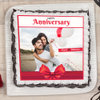 Top View of Bow Of Love photo cake for anniversary
