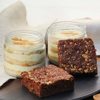 Set of 2 Walnut Brownies N Butterscotch Jar Cakes