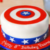 Side view of Captain America Theme Cake