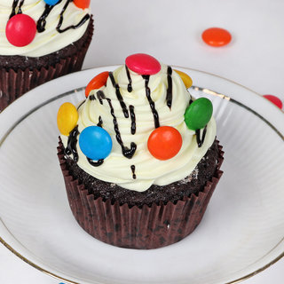 Side View of Choco Vanilla Cupcake For Kids