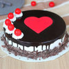 Black forest red heart cake
