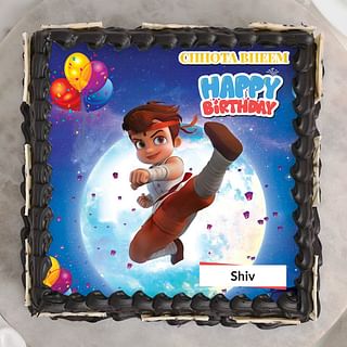 Top view of Chhota Bheem Dhamaka Cake