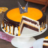 Sliced View of chocolate orange cake