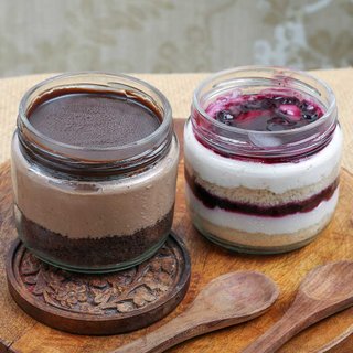 Chocolate Mousse Blueberry Jar Cake
