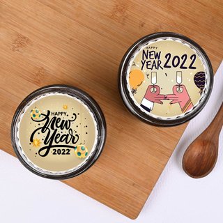 Top view of Chocolate New Year Photo Jar Cakes