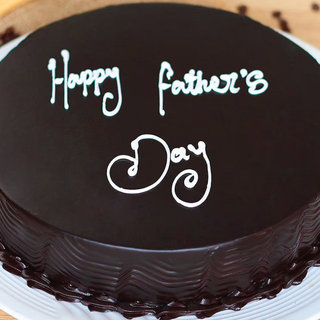 Zoomed View of Chocolate Cake For Fathers Day - Buy Now