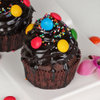 Side View of Chocolate cupcake with sprinkles