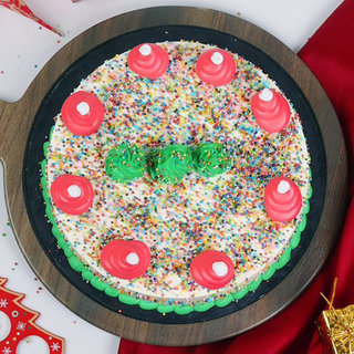 Top View of Christmas Tree Cake in Vanilla Flavor