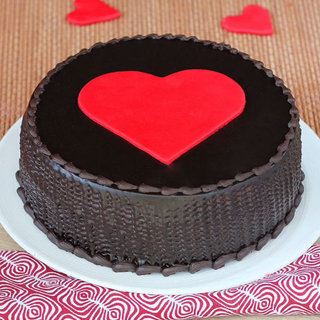Choco truffle cake with a big heart