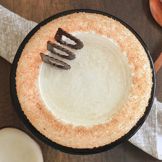 Top View of Round shaped coconut cake