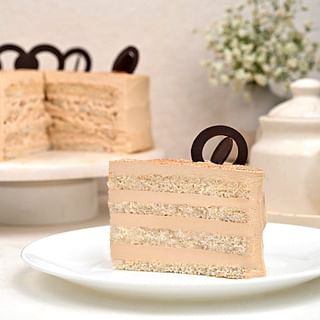 Sliced View of Round Vegan Coffee Cake