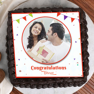 Send Colorful Confetti Love Photo Cake for Best Wishes