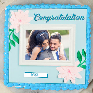 Top view of Congratulations Photo Cake