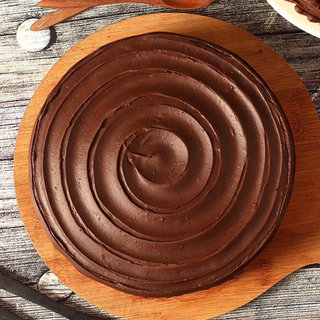Top View of Couverture Chocolate Cake