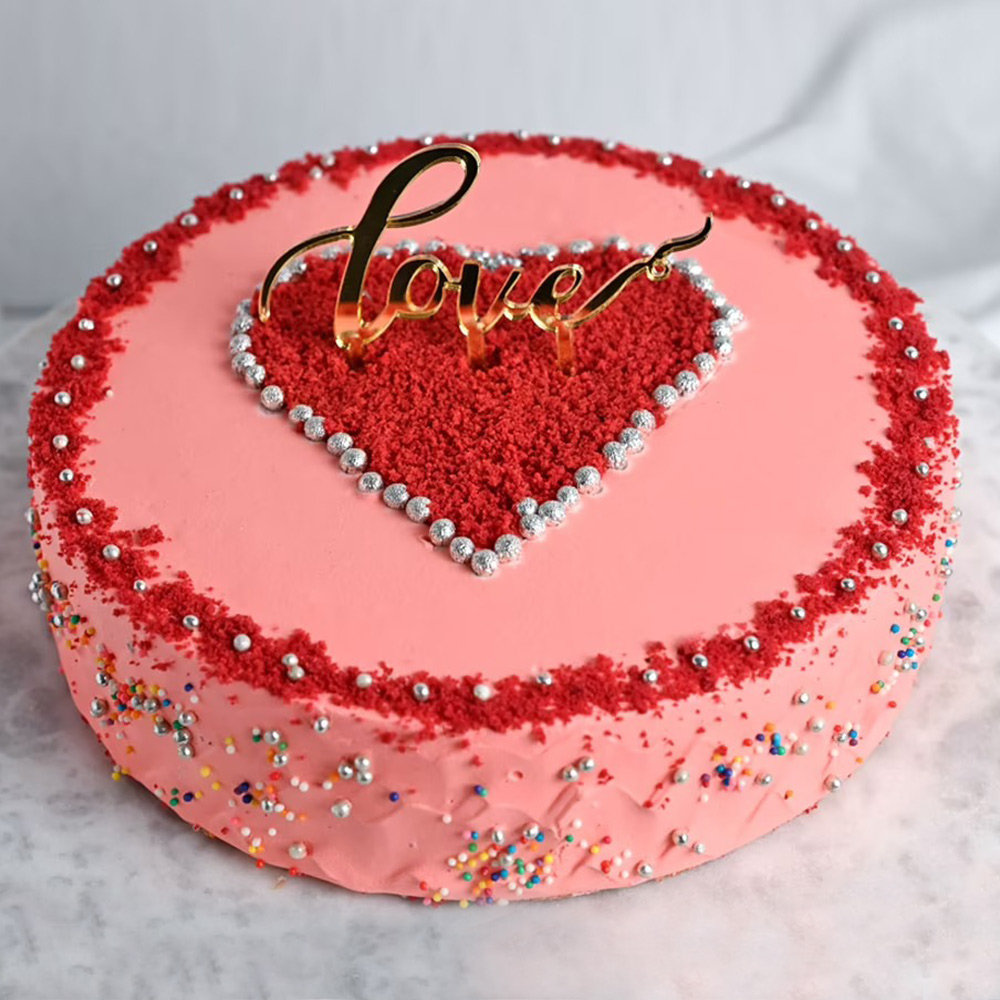 Buy Round Red Velvet Love Cake-Red Velvety Love Cake
