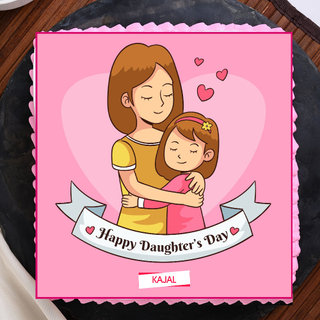 Happy Daughters Day Poster Cake- Top View