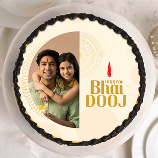 Delicious Happy Bhai Dooj Personalised Cake