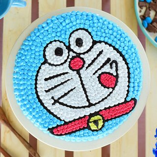 Top View of Doraemon Cream Cake
