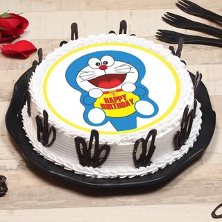 Doraemon Family Kids Chocolate Poster Cake