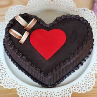 Double Heart Choco Truffle Cake