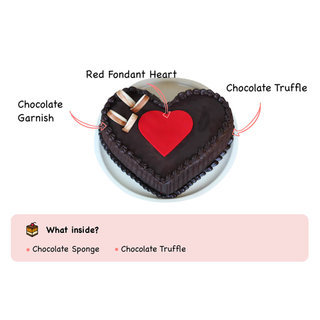Double Heart Choco Truffle Cake with ingredients