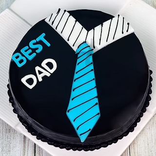 Top View of Chocolate Cake for Dad