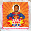 Top View of super hero dad photo cake