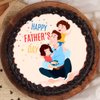 Top View Happy Fathers Day Poster Cake