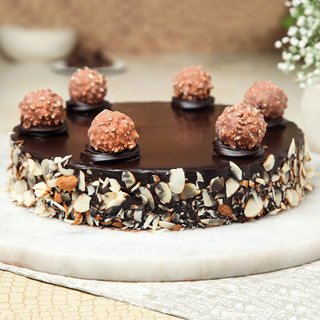 Front View of Ferrero Rocher Cake