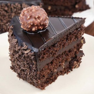 Sliced View of Ferrero Rocher Chocolate Cake