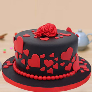 Fondant Round Cake - Fondant Heart Cake